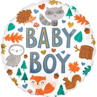 Folieballon Baby Boy Bosdiertjes (43cm) - thumbnail