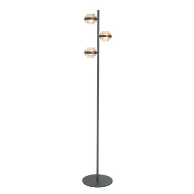 Highlight VloerlampDynasty zwart 3-lichts amber glas - V4508.28