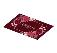 Klantgericht met rozennaam vinyl placemats