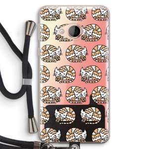 Slapende poes: HTC U Play Transparant Hoesje met koord