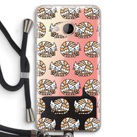 Slapende poes: HTC U Play Transparant Hoesje met koord