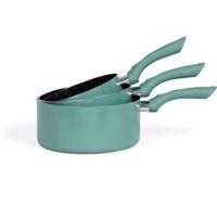 Set van 3 steelpannen - LIVOO - MEN125VS - Antiaanbaklaag van aluminium - Ø 16 - 18 - 20 cm - Dikte 2,5 mm - Handvat 16 cm