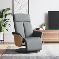 Fauteuil verstelbaar met voetensteun stof lichtgrijs Fauteuil verstelbaar met voetensteun stof lichtgrijs