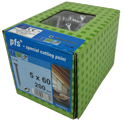 pgb-Europe PFS+ | Spaanplaatschroef PFS+ VZK-T Ø 5,0x60 Zn - PFWVTV001005000603