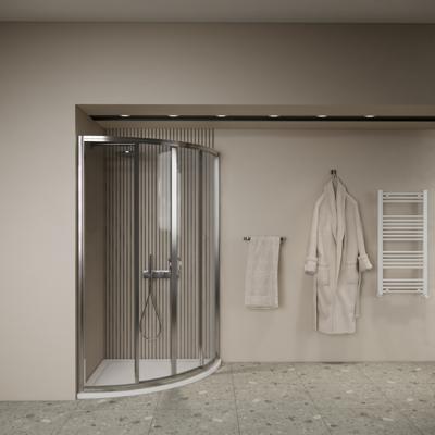 Douchecabine BWS Ola 90x90x190 cm Kwartrond Schuif Chroom Boss & Wessing