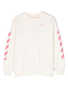 Off-White Kids sweat en coton à logo imprimé - Blanc