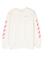 Off-White Kids logo-print cotton sweatshirt - Blanc