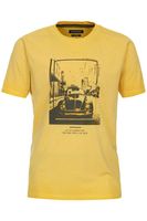 Casa Moda Casual Fit T-Shirt ronde hals geel, Effen