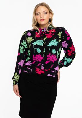Yoek Korte blouse | Zwart | Maat 54/56