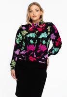 Yoek Korte blouse | Zwart | Maat 54/56