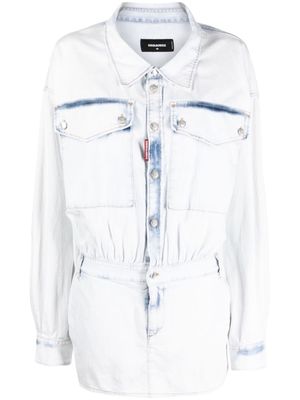 DSQUARED2 robe courte en jean à effet délavé - Bleu