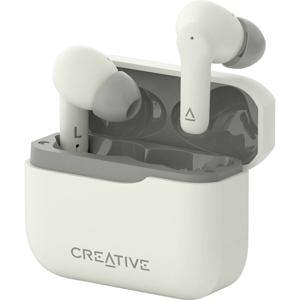 Creative In Ear oordopjes Bluetooth Wit Bestand tegen zweet, Waterbestendig, Indicator voor batterijstatus, Incl. oplaad- en dockingstation