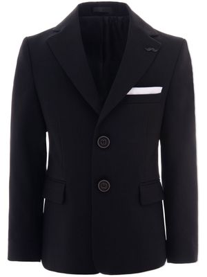 Moustache blazer en serge à revers pointus - Noir