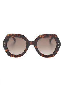 Carolina Herrera lunettes de soleil à monture géométrique oversize - Marron