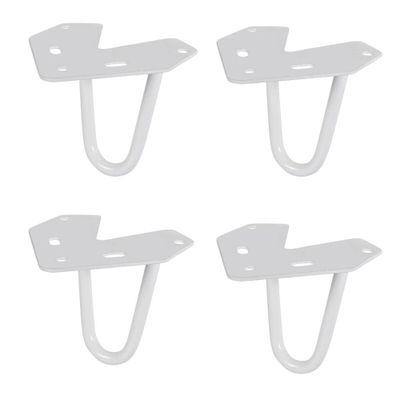 Massief stalen hairpin wit hairpin ø 1,0 cm en hoogte 10 cm - 4 stuks