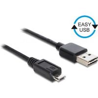 DeLOCK 0.5m, USB2.0-A/USB2.0 Micro-B 0.5m USB A Micro-USB B Zwart USB-kabel - [85156] - thumbnail