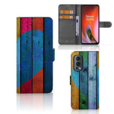 OnePlus Nord 2 5G | Book Style Case | Wood Heart - Cadeau voor je Vriend