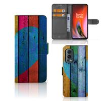 OnePlus Nord 2 5G | Book Style Case | Wood Heart - Cadeau voor je Vriend