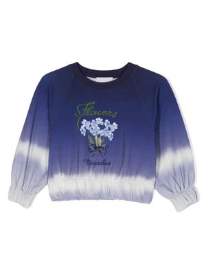 Monnalisa sweat en coton à logo brodé - Bleu