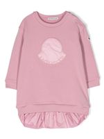 Moncler Enfant logo-embroidered crew-neck dress - Rose