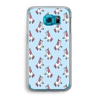 Eenhoorns overal: Samsung Galaxy S6 Transparant Hoesje