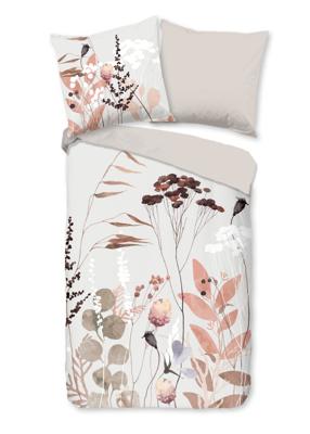 Good Morning Dekbedovertrek "bloemen en bladeren" - Grijs - (155x220 cm) - Katoen Good Morning Dekbedovertrek "bloemen en bladeren" - Grijs - (155x220 cm) - Katoen