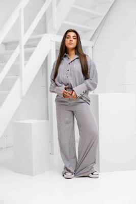 Off The Pitch Striped Resort Set Dames Zwart/Wit - Maat M - Kleur: WitZwart | Soccerfanshop