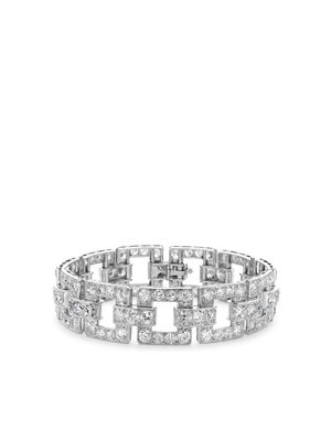 Pragnell Vintage bracelet Art Deco Linzeler et Marchak serti de diamants - Argent