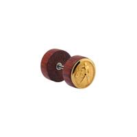 Fake plug met staal accessoire Mahogany/Chirurgisch staal 316L Fake Piercings