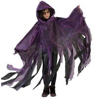 Funny Fashion Halloween verkleed cape/gewaad met kap - Spook/geest - Paars - Voor kinderen One size  -