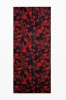 Rechthoekige sjaal met rode bloemen - BLACK - U