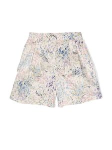 Simonetta short plissé à fleurs - Tons neutres