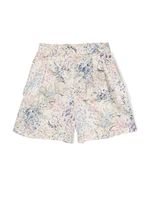 Simonetta short plissé à fleurs - Tons neutres