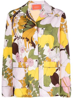 La DoubleJ chemise Hammock en soie à fleurs - Tons neutres