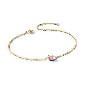 Armband Geboortesteen Juni geelgoud-amethist 0,20ct paars