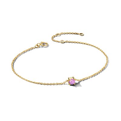Armband Geboortesteen Juni geelgoud-amethist 0,20ct paars
