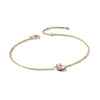 Armband Geboortesteen Juni geelgoud-amethist 0,20ct paars