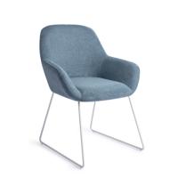 Jesper Home Eetkamerstoel 'Kushi' Slide White, kleur Ocean Eyes