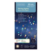 Lumineo draadverlichting - zilver - 20 led lampjes - gekleurd - 95 cm - lichtsnoer - thumbnail