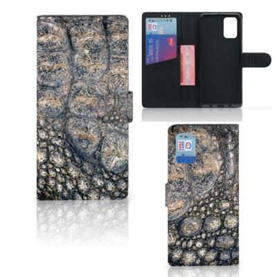 Samsung Galaxy A02s | M02s | Telefoonhoesje | Met pasjeshouder | Krokodillenprint