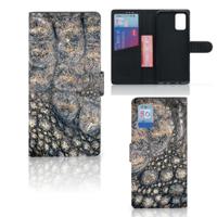 Samsung Galaxy A02s | M02s | Telefoonhoesje | Met pasjeshouder | Krokodillenprint
