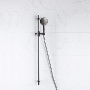 FortiFura Calvi glijstangset met ronde handdouche, gladde doucheslang Gunmetal PVD SW767491/SW799451/SW721165