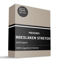 Splittopper Hoeslaken - Egyptisch Katoen Stretch - Taupe - 180x200 cm - Taupe - Presence - Dekbed-Discounter.nl