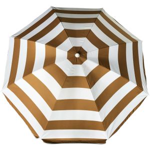 Parasol - goud - gestreept - D180 cm - UV-bescherming - incl. draagtas