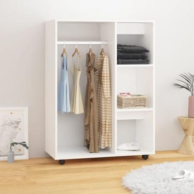 Kledingkast 80x40x110 cm bewerkt hout wit
