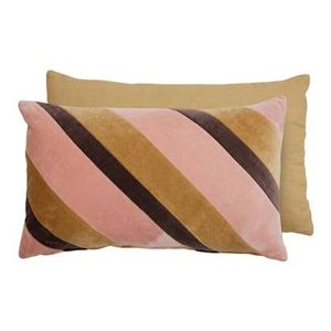 HKliving Striped Velvet Sierkussen 30 x 50 cm - Sunkissed