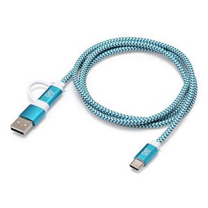 Arduino TPX00094 USB-C-kabel Arduino [1x USB-C - 2x USB-C, USB-A] 1 m Wit, Turquoise
