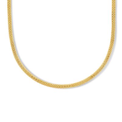 Ketting Popcornschakel geelgoud 3,0 mm 45 cm