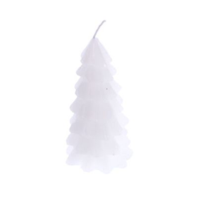 Kerstboom Kaars Wit 6,5x12,5 cm