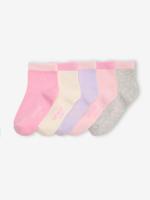 Set van 5 paar gekleurde kniekousen voor meisjes snoepjesroze Set van 5 paar gekleurde kniekousen voor meisjes snoepjesroze